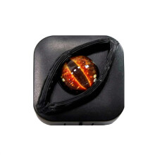 Halloween Devil Eye Contact Lens Case with Spooky Design, Secure Storage for Travel and Parties Red