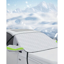 Car Windscreen Cover Winter 146.5x128cm, 4Layer Material, Waterproof, Triple Fixation, Frost Protection for Car and SUV