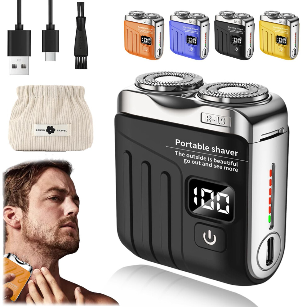 Electric Shaver for Men Waterproof Dual Ring Cutter Fast Charging USB Compact Rotary Design