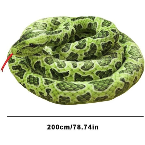 Serpent en peluche géant - Marque inconnue - Python doré synthétique - 200 cm de long 1