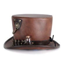 Chapeau de lunettes en cuir PU, chapeau de fête pour-FHT106BN