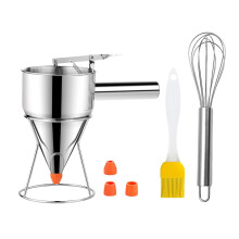 Stainless steel batter dispenser, suitable for cupcakes and waffles, with adjustable flow and stable stand. Ref: 5190