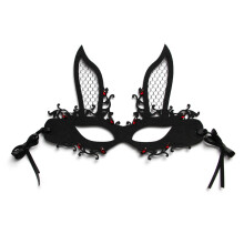 Maskenballmaske mit Hasenohren, Halbgesichtsmaske, bequemes Kostümaccessoire, auffälliges Design im Gothic-Stil mit verstellbarem Band, vielseitig