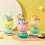 Cute Deer Water Bottles with Straw Plastic-Gradient Green 7