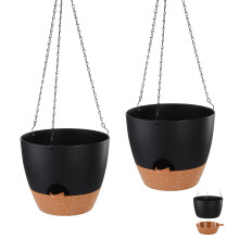 Adjustable Hanging Rope Planters, 25cm Self-Watering Hanging Planters for Patio Garden Porch Balcony, Drainage Hole Flower Pots with Matte Finish Hang