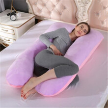 Coussin de grossesse en forme de U, coussin de maternité multifonctionnel pour dormir sur le côté, soutien complet du corps - Violet