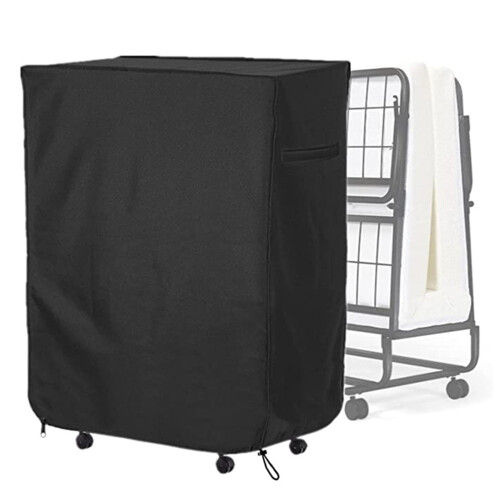 Housse de rangement pour lit d'appoint, taille unique, imperméable et ajustable, pour une utilisation intérieure et extérieure (S) 1