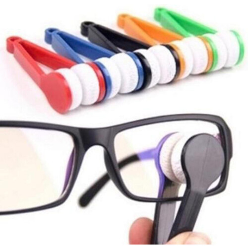 Eyeglass Cleaning Tool with Microfiber Brush for Glasses and Sunglasses, Compact Reusable Design 1