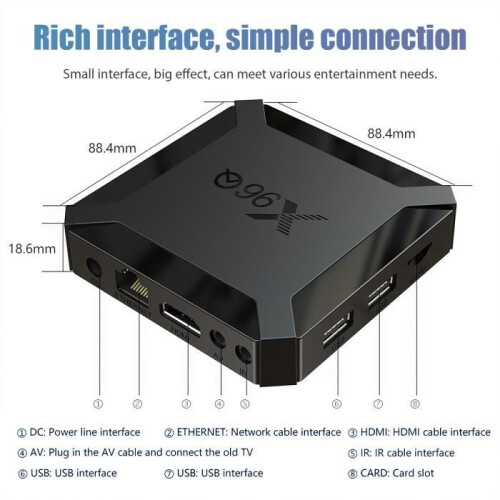 Boitier IPTV - PRUMYA - X96Q - Android 10.0 - 4K - Wi-Fi - 1 Go RAM 8 Go ROM 2