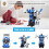 Voiture robot transformable - RC - 1/18 - Télécommande - Bleue 4