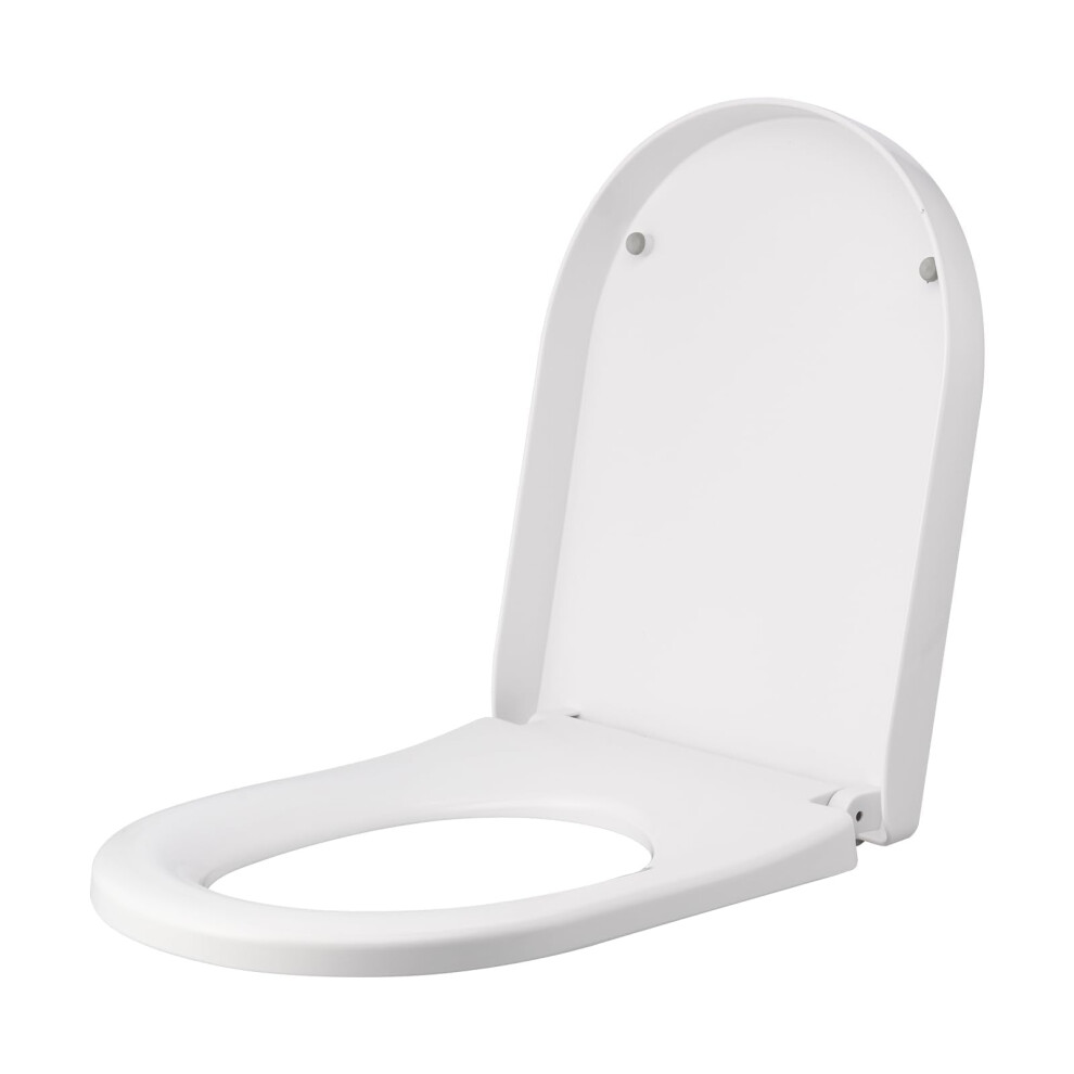D Shape Soft Close Toilet Seat With Quick Release, Fixing, White Pp For Easy Cleaning 9001264757717
