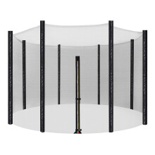 Veiligheidsnet voor trampolines van polyethyleen, 306 cm diameter, weerbestendig en ademend, hoge scheursterkte, geschikt voor acht palen, veilige