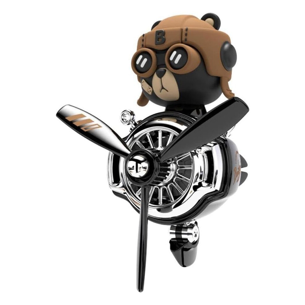 Cute Bear Airplane Car Air Freshener Vent Clip With Rotating Propeller Aromatherapy Decoration 9001264753627