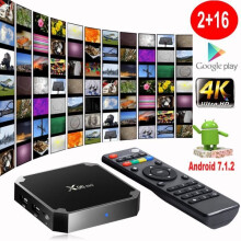Boîtier TV 4K X96mini Android 7.1 Quad Core 2+16 Go WiFi 2,4 GHz Lecteur multimédia HD 4K x 2K