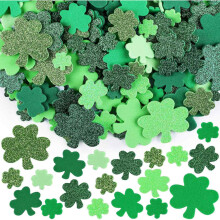 Adesivos de trevo irlandês da sorte com quatro folhas para artesanato DIY, adesivos de trevo de espuma com glitter, com ampla aplicação e design