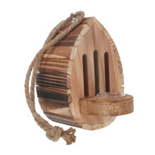 Wooden Hanging Butterfly House with Builtin Feeder Outdoor Decorative Garden Habitat