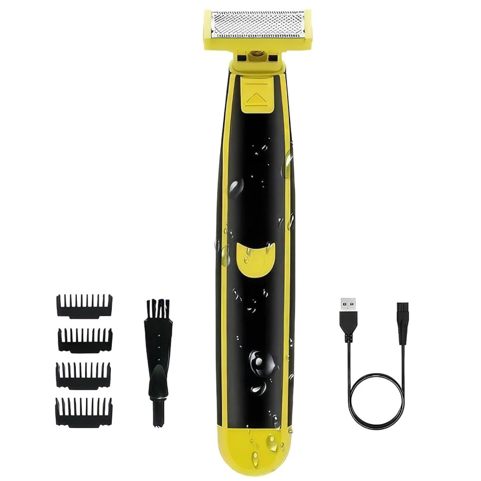 Electric Shaver for Men Waterproof Wet and Dry Full Body Rotary Beard Trimmer Grooming Kit Model 5