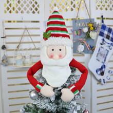 Enfeite de Natal para Árvore de Natal: Boneco de Neve Abraçando a Árvore, com Tema de Inverno Encantado, Ornamento Festivo de Pelúcia com Design