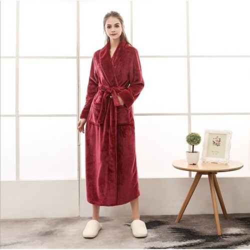 Peignoir unisexe taille XL couleur bordeaux 1