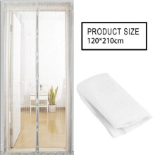 Moustiquaire magnétique pour porte, rideau anti-mouches, bande adhésive, blanche, 110 x 210 cm