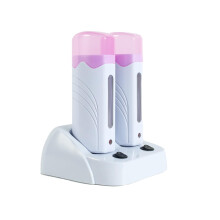 Roll On Wax Warmer Dual Cartridge Heater for Legs Bikini Brazilian Hair Removal Pink 2 in 1 Design