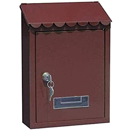 Lockable Outdoor Waterproof Wall Mounted Mailbox with Keys Modern Parcel Drop Box Silver Grey Brown 2