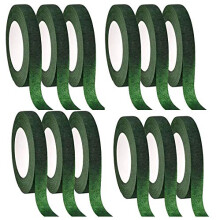 12 Pieces Flower Ribbon Florist Wrapping Green Ribbon for Bouquet Flowers and Crafts
