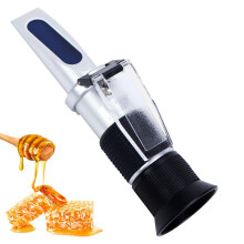 Honey refractometer, honey moisture tester, 3in1 application, 58–90% Brix measuring range, for maple syrup, molasses and beekeeping supplies.