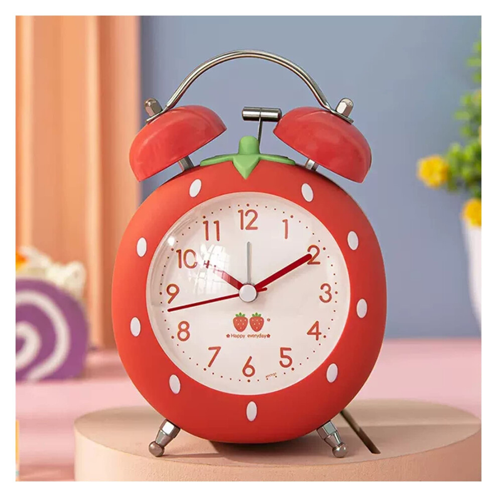 Twin Bell Alarm Clock Silent Analog With Night For Bedroom And Heavy Sleepers Light