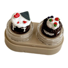 Contact Lens Case with Drawer Design and Tools for Hygienic Daily Travel in Milk Color
