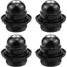 Lot de 4 adaptateurs pour douilles E27, douilles E27 noires, douilles à vis, douilles E27, douilles E27 style rétro Edison.