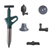 Air Pressure Toilet Plunger with OnePush Operation, MultiDrain Use, SplashReduction Seal, Green