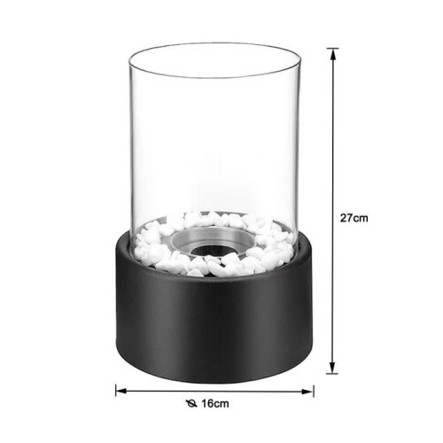 Cheminée de table - XMTECH - Portable - Bioéthanol - 16 cm x H 27 cm - Noire 1