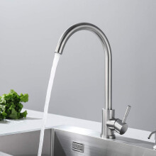 Grifo de cocina elegante de acero inoxidable macizo, caño giratorio de 360, sin plomo ni óxido, resistente a huellas dactilares y manchas, fácil