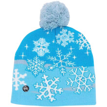 Julhatt med upplyst pompom, mysig gåva med inbyggda LED-lägen och festligt snöflingemönster, officiellt licensierad för premiumkvalitet och W