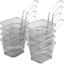 Lot de 8 mini paniers Ă frites en acier inoxydable - XY FR