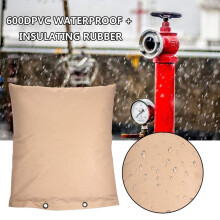 Sprinkler Valves Snow Protection Cover With Industrial Grade Insulation Water Repellent Oxford Fabric Beige Blend House Color Easy Setup hook and loop
