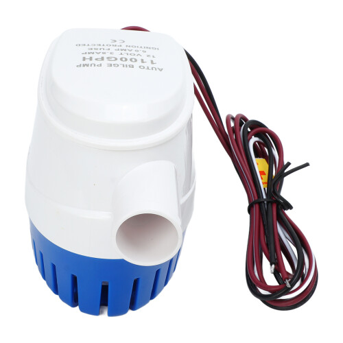 Bomba de água submersível marítima silenciosa e automática de 12V para barcos e iates, com interruptor de flutuador integrado, resistente à 1