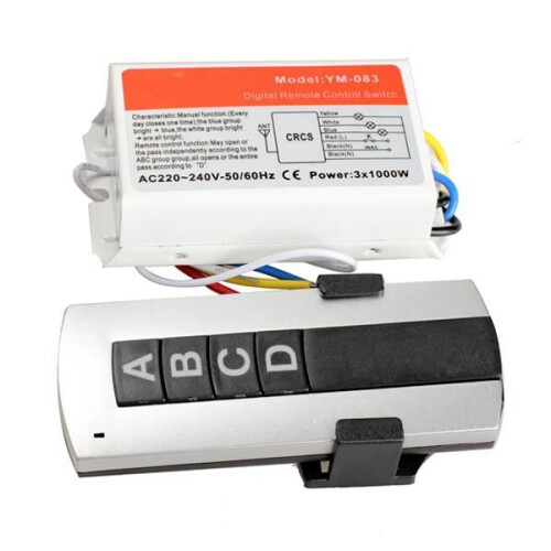 Interrupteur sans fil marche/arrêt à 2 positions 220 V, télécommande numérique pour lampes et éclairages