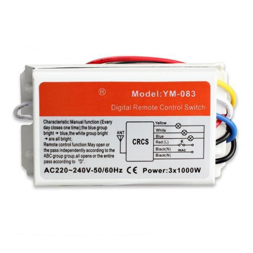 Interrupteur sans fil marche/arrêt à 2 positions 220 V, télécommande numérique pour lampes et éclairages 1