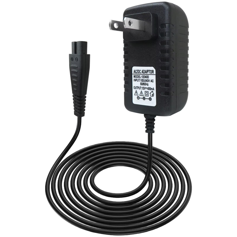 Charger for Remington Shaver 12V 400mA for F4790 F5790 with 4.9ft Cord and Worldwide Voltage