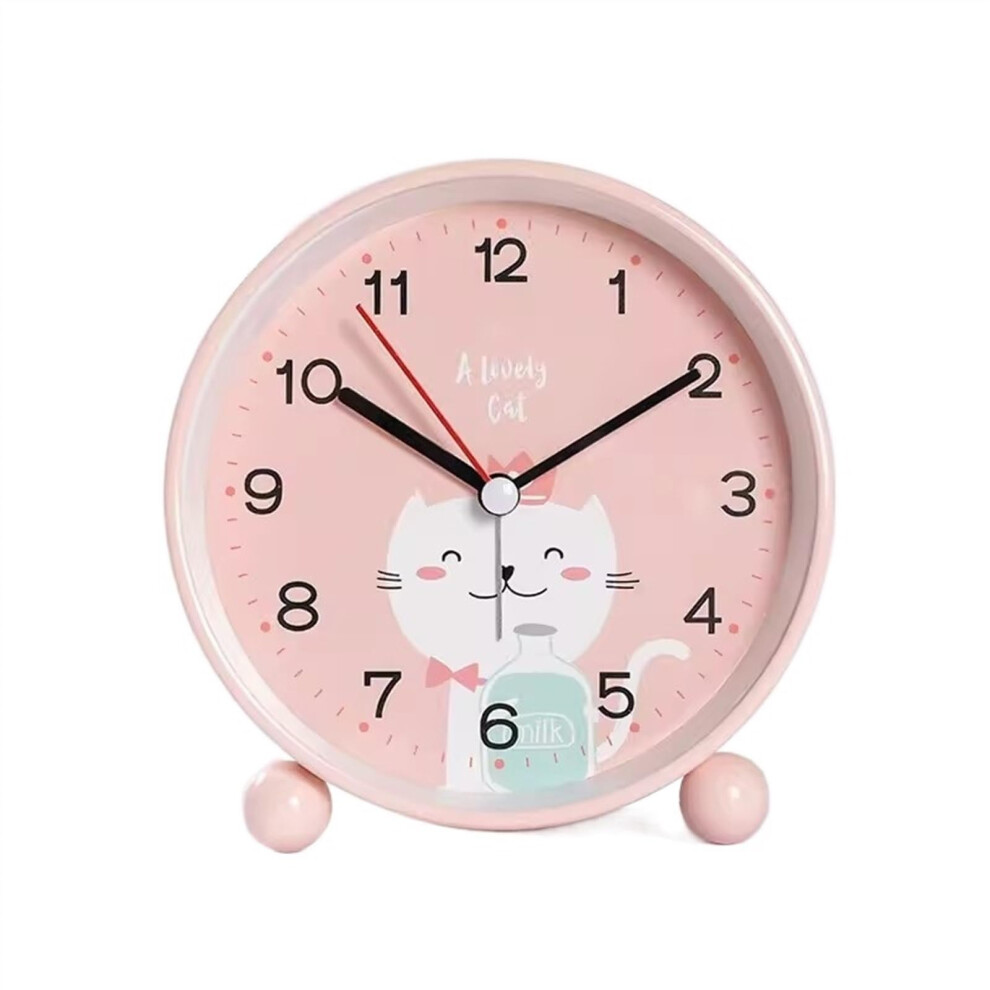 Silent Bedside Alarm Clock for Kids with Backlight, Cute Non Ticking Metal Table Clock