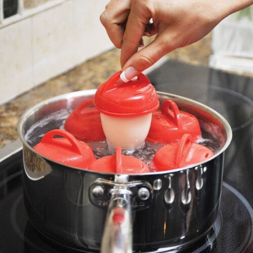 Cuiseur à œufs durs en silicone, lot de 6, sans coquille 1