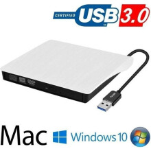 Graveur DVD/CD externe - USB 3.0 - Ultra-fin - Compatible Windows 10 - Noir