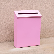 Wall Mounted Metal Mailbox Pink, Decorative Outdoor Iron Design with Ample Letter Storage