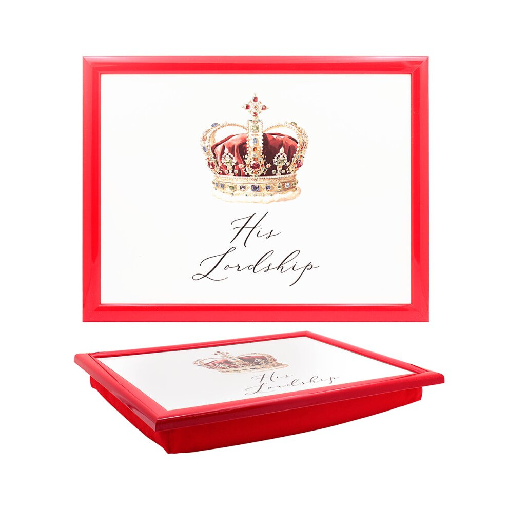 Lesser & Pavey His Lordship Laptray - And Bean Bag Lap Tray With Festive Design For Food Serving And Breakfast Red/White