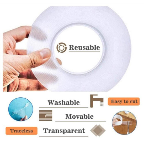 Ruban adhésif nano transparent de 5 m, multifonctionnel et réutilisable. 1