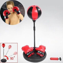 Sac de frappe rapide - Sac de frappe ajustable avec gants de boxe, base pour enfants et pompe manuelle - SEC