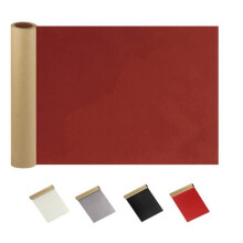Patch de réparation en cuir 50 x 137 cm, patch auto-adhésif en similicuir PU pour canapés et sacs à main (rouge vin)