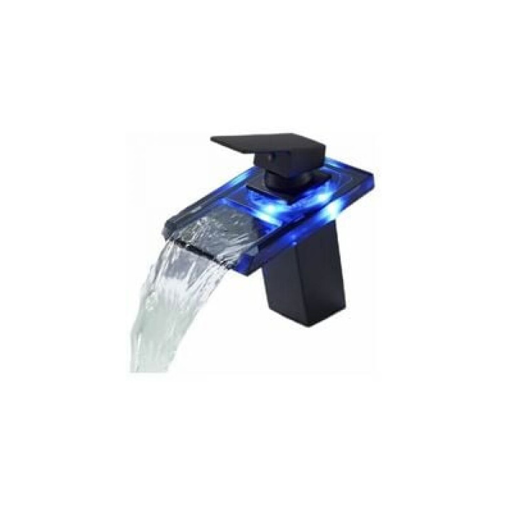 Deck Mounted Bathroom Faucet, Single Handle Waterfall Spout With Led Light For A Modern And Energy-Efficient Bathroom 9466005062657